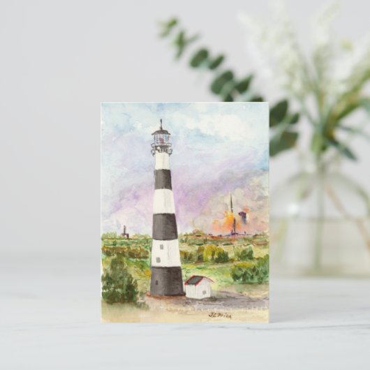 Capan Canaveral Lighthouse Rocket Launch Wasserfar Postkarte (Stehend Vorderseite)