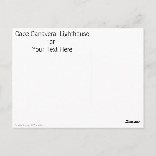 Capan Canaveral Lighthouse Rocket Launch Wasserfar Postkarte (Rückseite)
