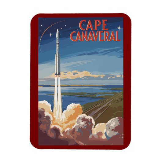 Capanna Canaveral Florida Painterly Travel Art Ret Magnet (Vertikal)