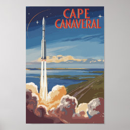 Capanna Canaveral Florida Painterly Travel Art Ret Poster