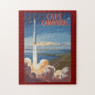 Capanna Canaveral Florida Painterly Travel Art Ret Puzzle