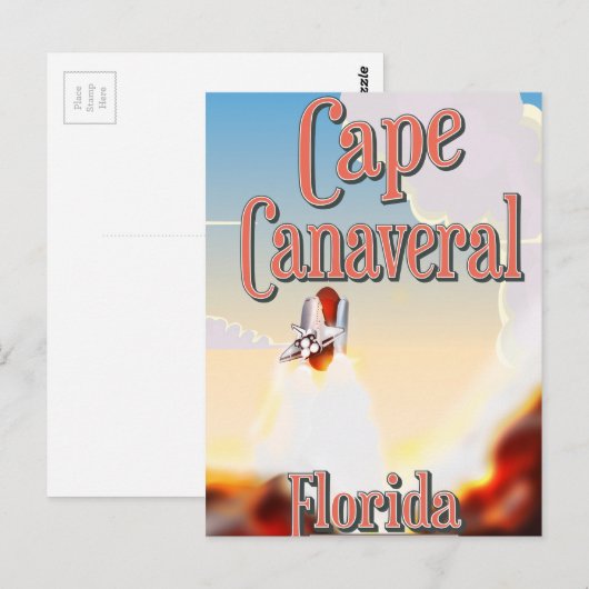 Capcanaveral-Reiseplakat Postkarte (Vorne/Hinten)