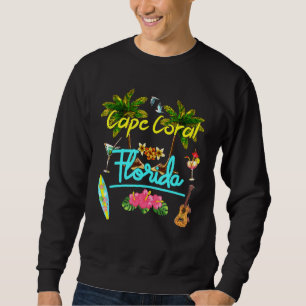 Capcoral Florida Beach Summer Palm Surf Sun Set Sweatshirt