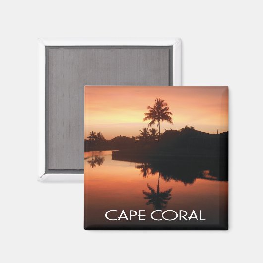 Capcoral Florida Canal Sunset Magnet (Vorderseite/Rückseite)