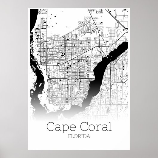 Capcoral Map - Florida - City Map Poster (Vorne)
