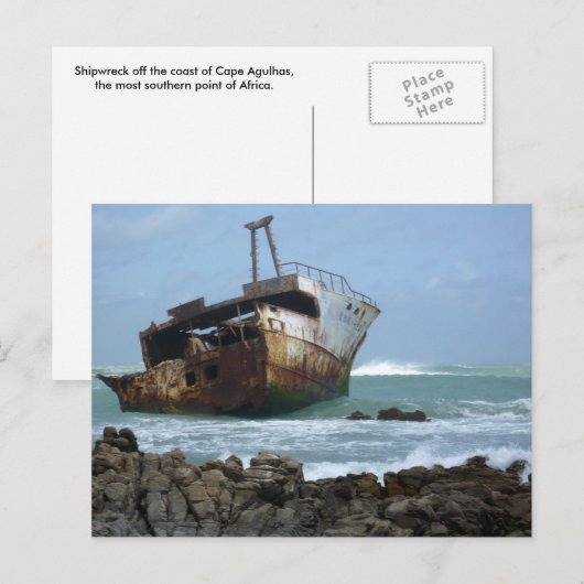 Cape Agulhas, Afrika, Shipwreck Postcard Postkarte (Vorne/Hinten)