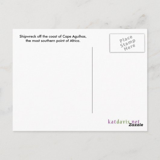 Cape Agulhas, Afrika, Shipwreck Postcard Postkarte (Rückseite)