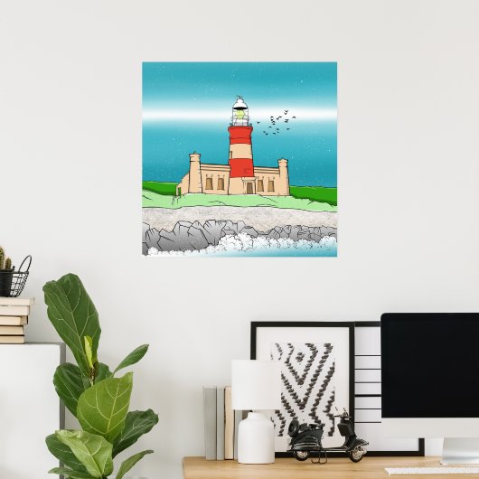 Cape Agulhas Lighthouse Poster (Heimbüro)