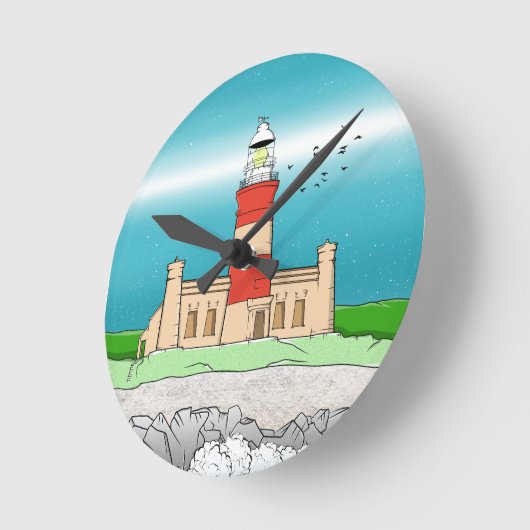 Cape Agulhas Lighthouse Runde Wanduhr (Winkel)