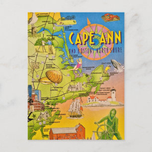Cape Ann Boston Shore Vintage Postkarte