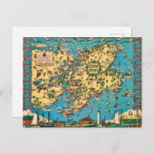 Cape Ann Illustrierte Karte Postkarte (Vorne/Hinten)