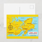 Cape Ann Massachusetts Karte (Vorne/Hinten)