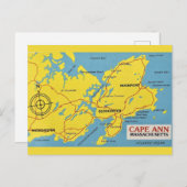 Cape Ann Massachusetts Karte (Vorne/Hinten)
