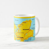 Cape Ann Massachusetts Karte Kaffeetasse (VorderseiteRechts)
