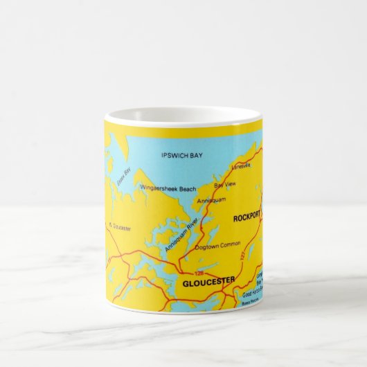 Cape Ann Massachusetts Karte Kaffeetasse (Mittel)
