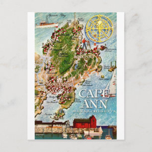 Cape Ann Massachusetts Vintage Postkarte