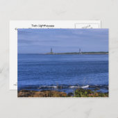 Cape Ann Twin Lighthouses-Postcard Postkarte (Vorne/Hinten)