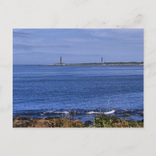 Cape Ann Twin Lighthouses-Postcard Postkarte (Vorderseite)