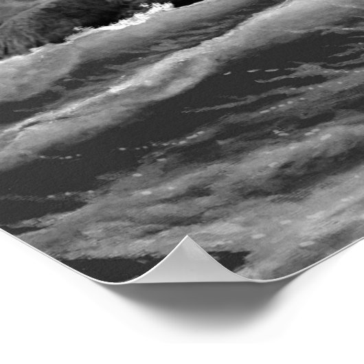 Cape Blanco Leuchtturm in Schwarzweiß Poster (Ecke)