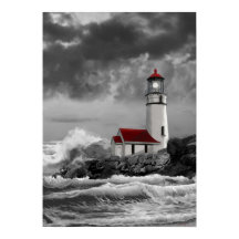 Cape Blanco Leuchtturm in Schwarzweiß