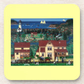 Cape Blanco Lighthouse und das Hughes House Getränkeuntersetzer (Vorderseite)