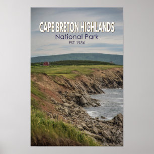 Cape Breton Highlands National Park Canada Vintag Poster
