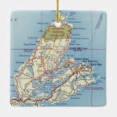 Cape Breton Island 50's Map Keramikornament (Rückseite)