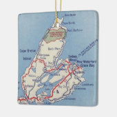 Cape Breton Island Vintage Karte Keramikornament (Links)
