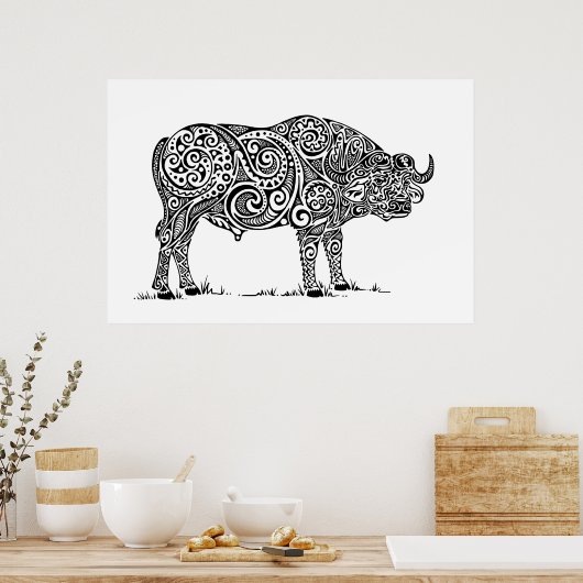 Cape Buffalo Design Poster (Küche)