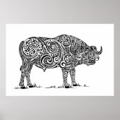 Cape Buffalo Design Poster (Vorne)
