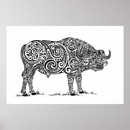 Cape Buffalo Design Poster