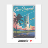 Cape Canaveral Florida Illustration Art Aufkleber (Blatt)