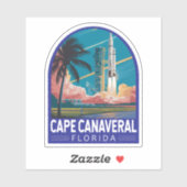 Cape Canaveral Florida Illustration Art Aufkleber (Blatt)