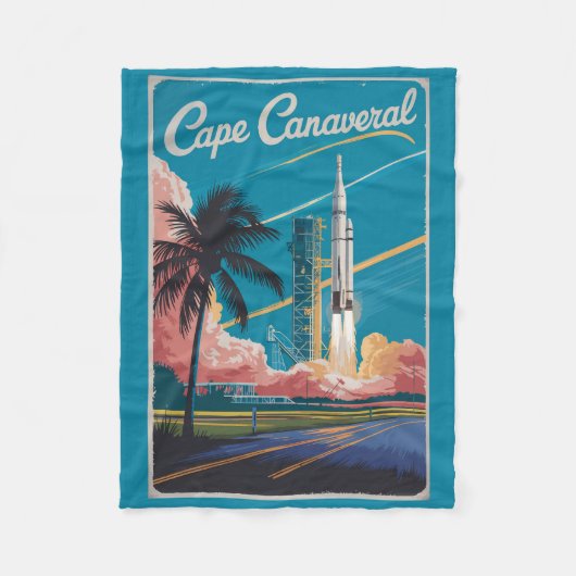 Cape Canaveral Florida Illustration Art Fleecedecke (Vorderseite)