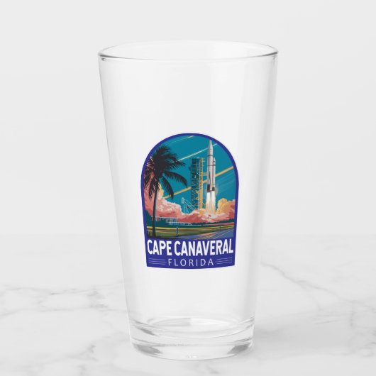 Cape Canaveral Florida Illustration Art Glas (Vorderseite)