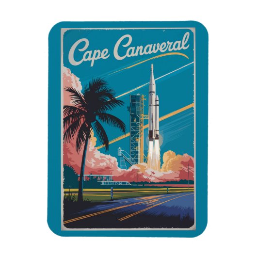 Cape Canaveral Florida Illustration Art Magnet (Vertikal)