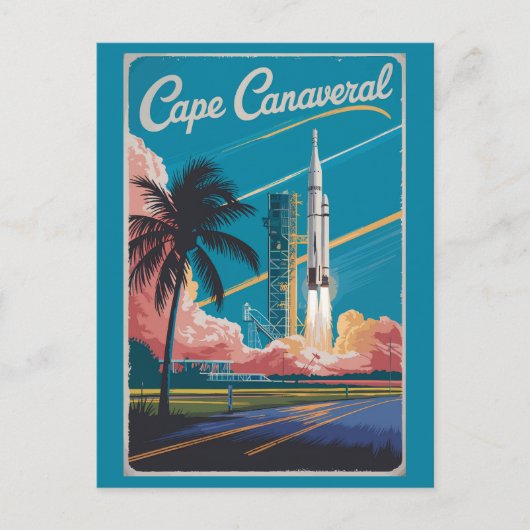 Cape Canaveral Florida Illustration Art Postkarte (Vorderseite)