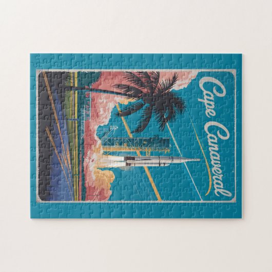 Cape Canaveral Florida Illustration Art Puzzle (Horizontal)