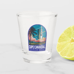 Cape Canaveral Florida Illustration Art Schnapsglas