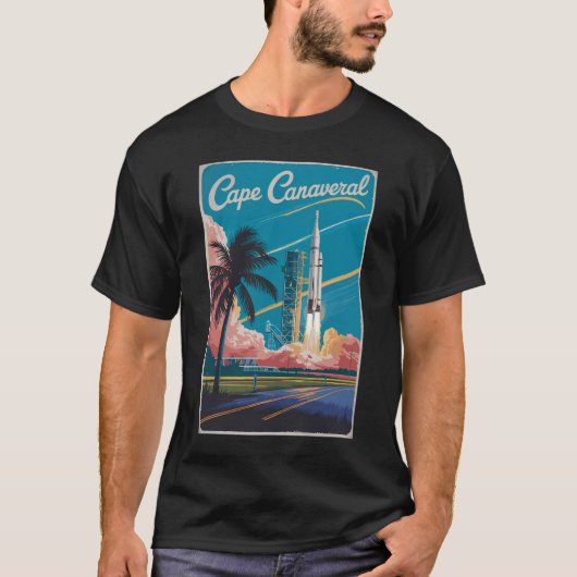 Cape Canaveral Florida Illustration Art T-Shirt (Vorderseite)