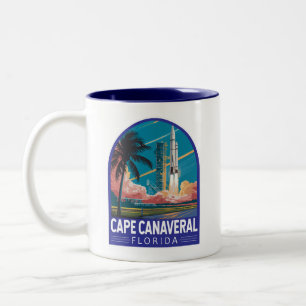 Cape Canaveral Florida Illustration Reise Kunst Zweifarbige Tasse