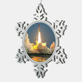 Cape Canaveral Florida Launch Pad Schneeflocken Zinn-Ornament (Rechts)