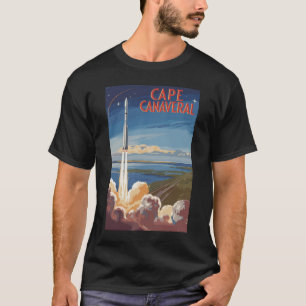 Cape Canaveral Florida malerische Reise Kunst Retr T-Shirt