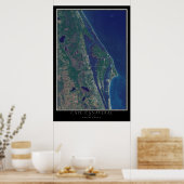 Cape Canaveral Florida von Space Satellite Karte Poster (Küche)