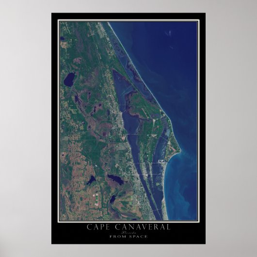 Cape Canaveral Florida von Space Satellite Karte Poster (Vorne)