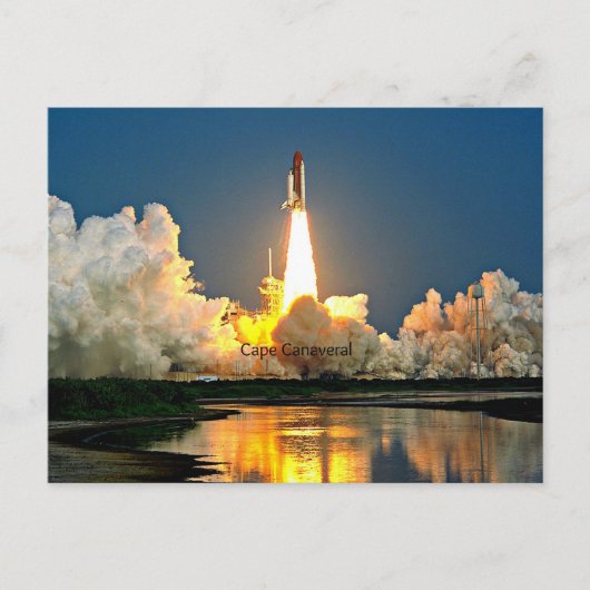 Cape Canaveral Launch Pad mit dem Label Postkarte (Vorderseite)