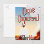 Cape Canaveral Reiseplakat Postkarte (Vorne/Hinten)