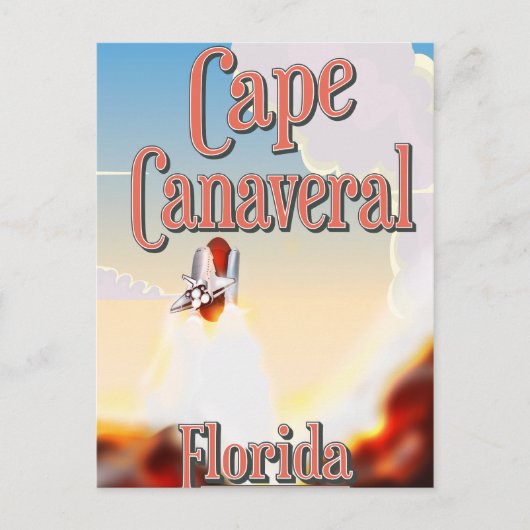 Cape Canaveral Reiseplakat Postkarte (Vorderseite)