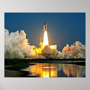 Cape Canaveral-Startplattform beschriftet Poster