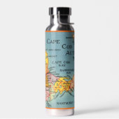 Cape - Cape Cod Massachusetts Karte Wasserflasche Trinkflasche (Links)